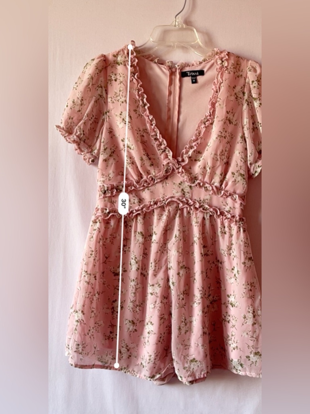 Trixxi Charming Pink Coquette Romper 🎀🤍🌿 - Picture 8 of 8